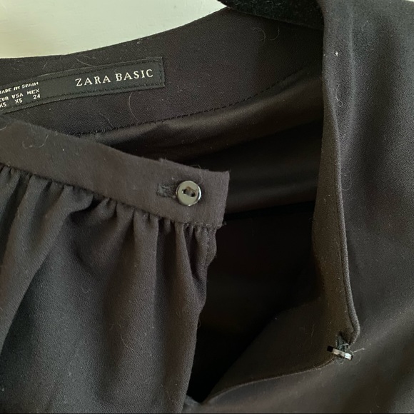 Zara Basic Long Sleeve Black Dress size XS - Picture 6 of 8